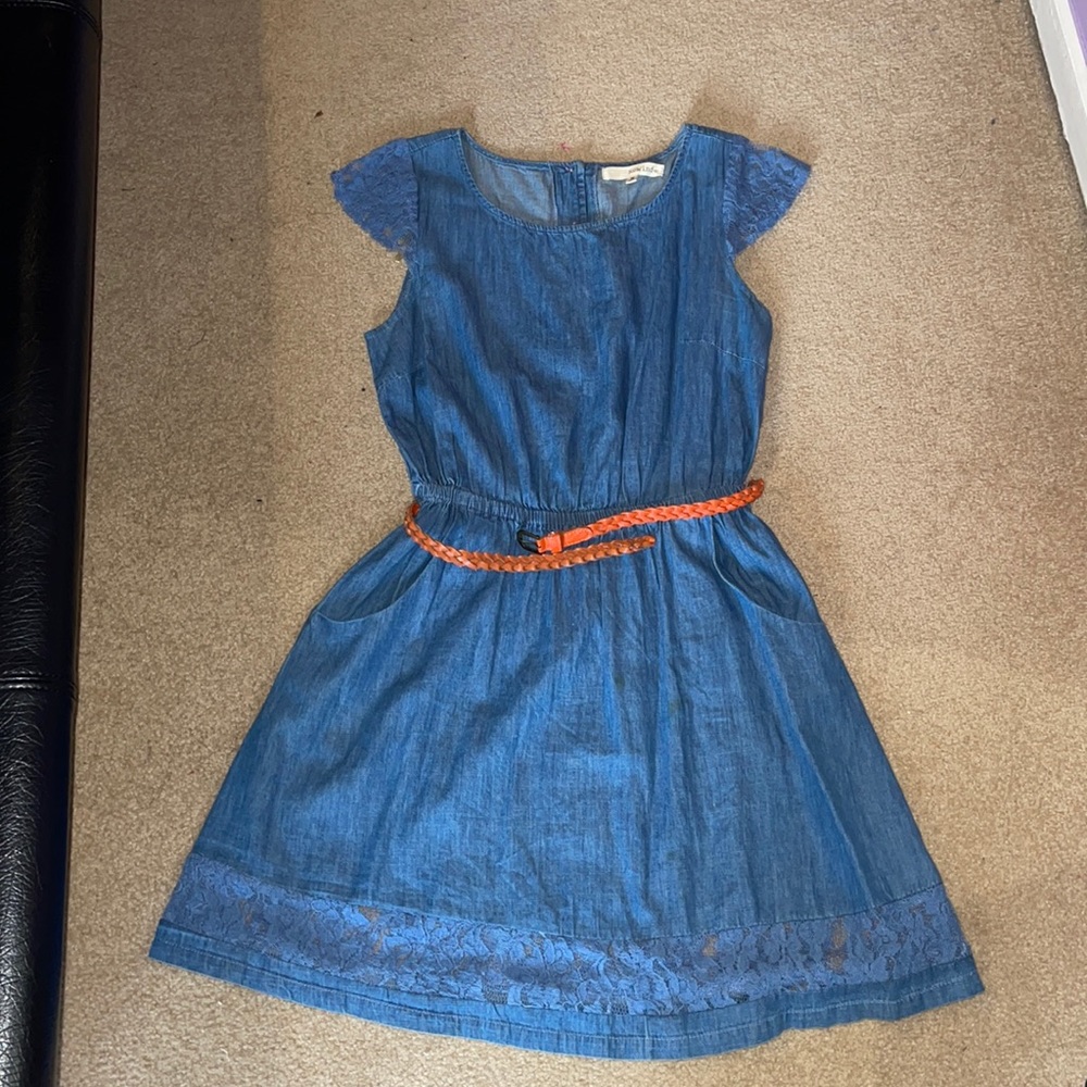 Denim lace dress